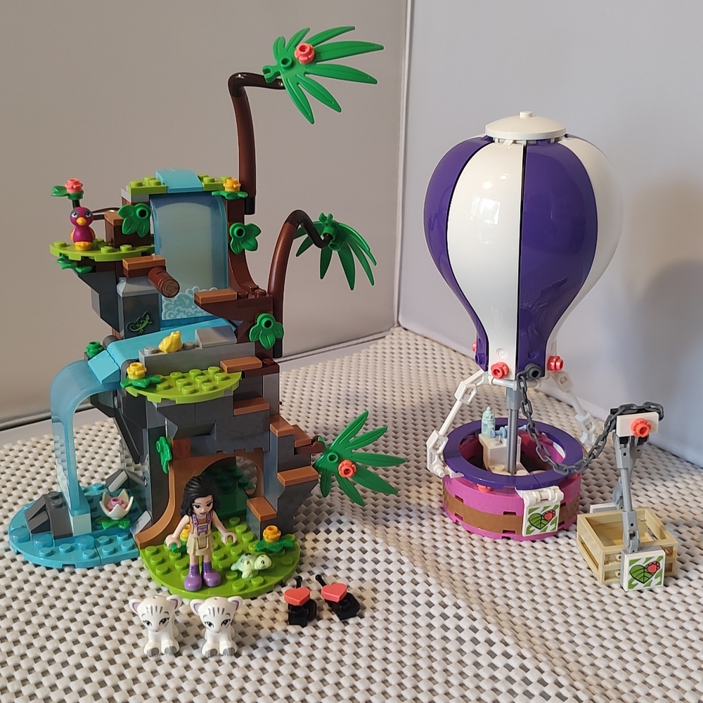 Lego Friends 41423 Tiger Hot Air Balloon Jungle Rescue Building Toy Set